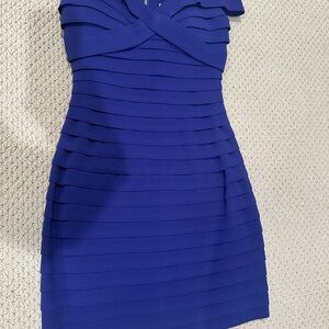 Elegant Blue Bandage Dress